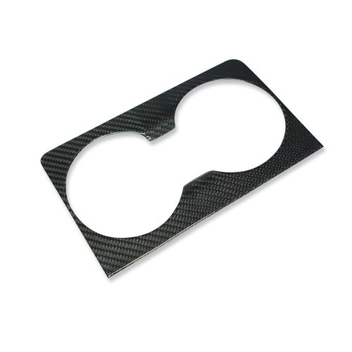 pimpmyev car cup holder real molded carbon fiber front cup holder cover for tesla model x 2022 42398490886400