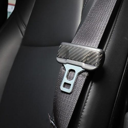 pimpmyev fascias 2pcs genuine carbon fiber seat belt fascia for model 3 3 colors 2017 2021 15215842164791