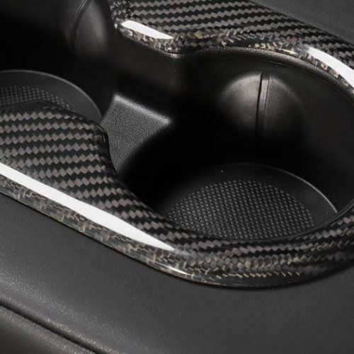 pimpmyev fascias genuine carbon fiber cup holder fascia trim for model 3 gloss 2017 2021 15219354402871