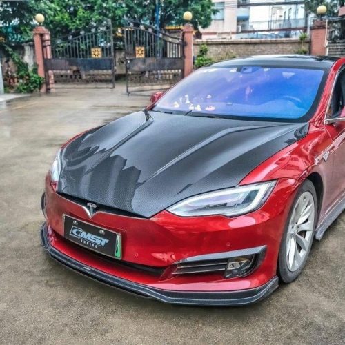 pimpmyev real carbon fiber products cmst genuine carbon fiber frp hood bonnet for tesla model s 2nd gen late 2016 2021 42477451608320