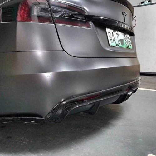 pimpmyev real carbon fiber products cmst genuine carbon fiber frp rear diffuser canards for tesla model s 2nd gen 2016 2021 42477454360832