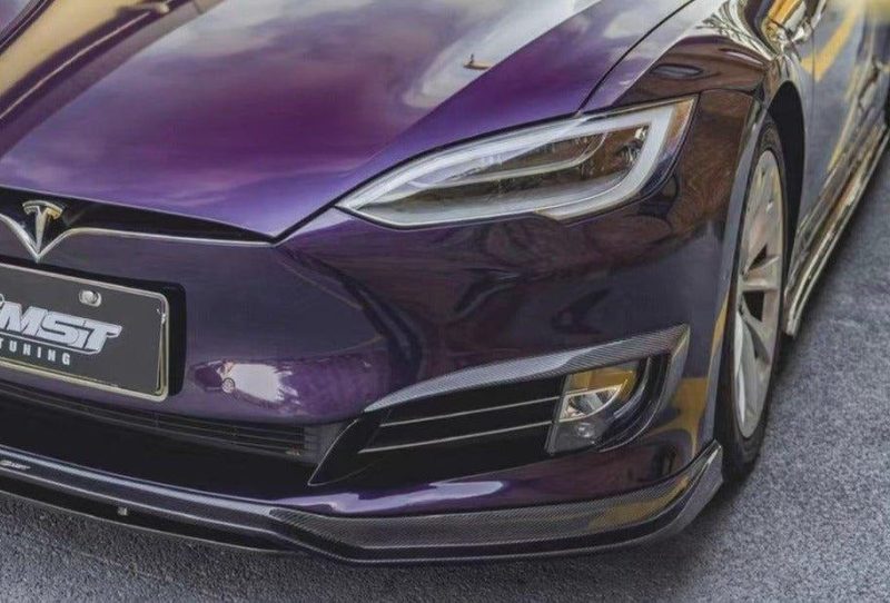 pimpmyev real carbon fiber products cmst genuine carbon fiber frp upper valences for tesla model s 2nd gen late 2016 2021 42477457768704