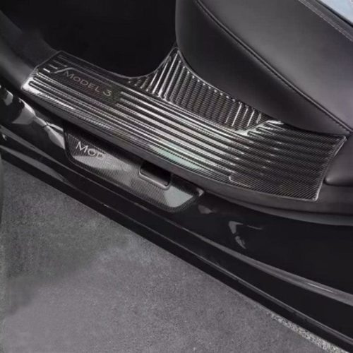 pimpmyev scuff plates 4pcs door interior sill scuff protectors for tesla model 3 2023 2024 highland 41577097527552