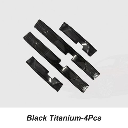 pimpmyev scuff plates black titanium 4pcs door sill scuff plates covers for tesla model 3 2023 2024 highland 41563155005696